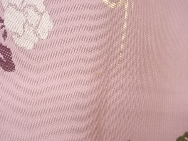  草花模様織出し名古屋帯